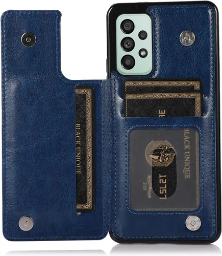 Vista 12 de UEEBAI Funda para Samsung Galaxy A53 5G, funda de cuero PU de lujo con [dos cierres magnéticos] [ranuras para tarjetas] Función de atril Durable A
