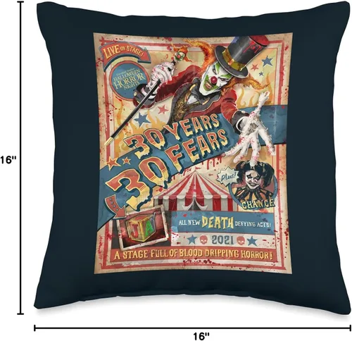 Vista 4 de Halloween Horror Nights HHN Jack The Clown - Almohada (16 x 16 pulgadas), multicolor