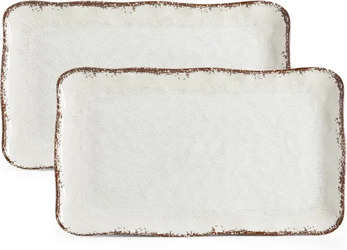 Vista 13 de LEHAHA Bandejas para preparar y servir a la parrilla, bandeja para servir barbacoa, bandejas de melamina para alimentos, juego de 2, gran regalo