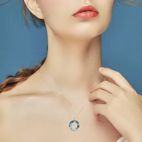 Vista 2 de Dreamboat Sterling Silver Cat Necklace for Women Crystal Necklace Cute Animals Necklace Cat Pendant Necklace Cat Jewelry Cat Gifts for Cat Lovers