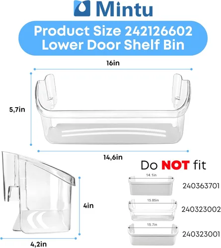 Vista 2 de 2421266 242126602 Reemplazo para estante de puerta inferior Frigidaire PS12364199 FFSS2625TS0 FFSS2615TS0 LFSS2612TE0 LFSS2612TF0 LFSS2612TP0