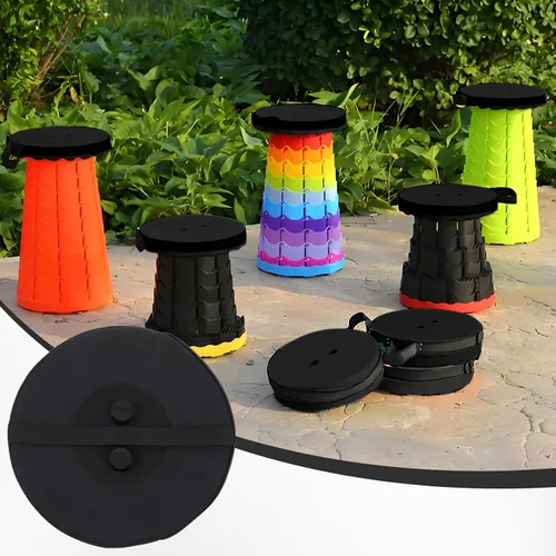 Vista 6 de Paquete de 2 cojines plegables de espuma viscoelástica gruesa para taburetes telescópicos, Oxford impermeable con correas elásticas, portátil