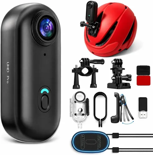 Vista 13 de JETO 4K mini cámara 32GB, cámara POV de la motocicleta de EIS