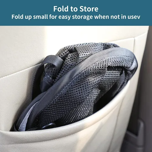 Vista 8 de Petsfit Barrera de coche para perro, barrera para mascotas, malla para asiento trasero de perro con cuerda de ajuste y gancho, adecuada
