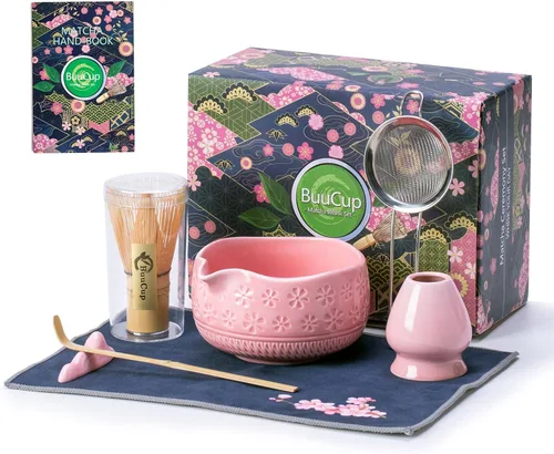 Vista 10 de Buucup Juego de batidor de matcha, kit de matcha de cerámica que incluye cuenco matcha, batidor y soporte, cuchara de bambú, soporte para cucharada