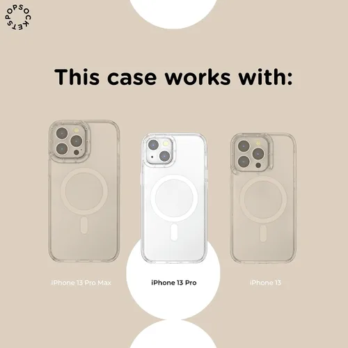 Vista 6 de PopSockets Funda para iPhone 13 Pro con agarre y deslizamiento para teléfono, funda para iPhone 13 Pro - Negro