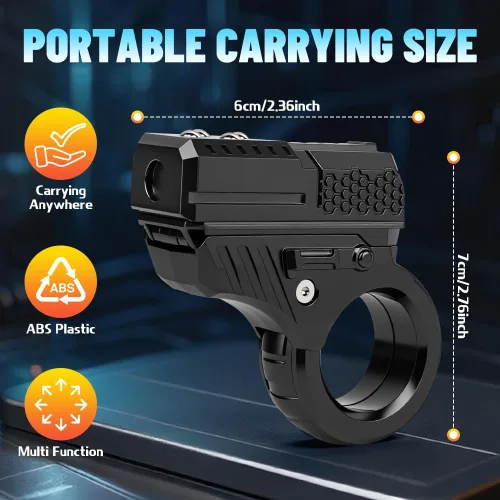 Vista 2 de Deslizador 3D Fidget para niños y adultos, anillo de plástico 5 en 1 EDC Fidget Spinner escritorio para aliviar el estrés, rodillo de mano