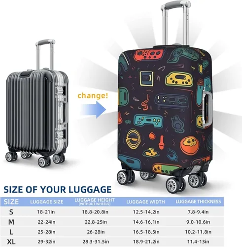 Vista 2 de Travel Luggage Cover Elastic Luggage Covers Game Video Gaming Pattern Suitcase Cover Luggages Protector for Travel Anti-Scratch Suitcase Covers for