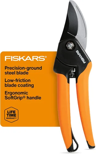 Vista 13 de Fiskars - Tijeras bypass de podar, podadora con capacidad de corte de 1 pulgada, con Softgrip, hoja de acero afilada y resistente al óxido que se