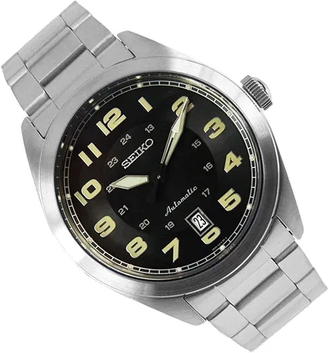 Vista 3 de Seiko SRPC85K - Reloj de moda automático de acero inoxidable plateado para hombre plateado