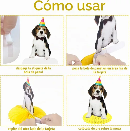 Vista 5 de 13 piezas de centro de mesa de panal para perros y bebés, suministros de fiesta de cumpleaños para mascotas, decoración de mesa para fiesta