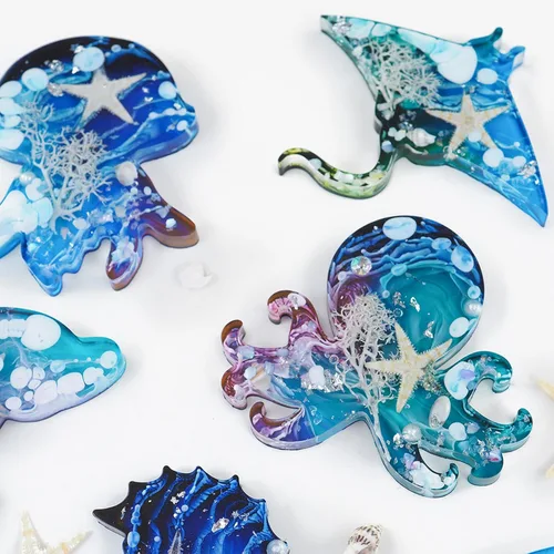 Vista 6 de Moldes de silicona de animales para resina epoxi, 8 cavidades lindos moldes de silicona en forma de animal para llavero colgante de joyería, fondant