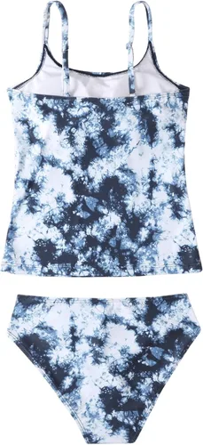 Vista 2 de Romwe Conjunto de traje de baño tankini para niña Tie Dye Beach Sport 2 piezas