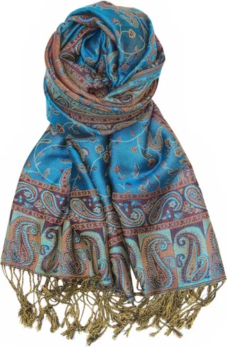 Vista 15 de Achillea Bufanda reversible de pashmina con estampado paisley – Chales y envolturas indios exóticos para vestidos de noche, festivales, todas