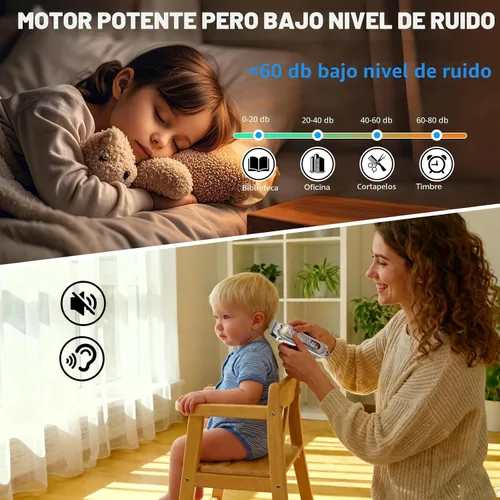Vista 7 de Juego de cortapelos profesional, cortapelos para hombres, recortador de patillas en forma de T, afeitadora eléctrica, kit de salón de belleza