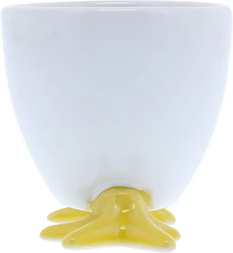 Vista 7 de BIA Cordon Bleu blanco pollo Footed huevera con amarillo pies, juego de 4