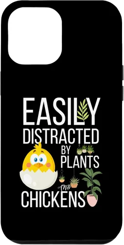 Vista 6 de iPhone 15 divertida cita de granja, fácil de distraer con plantas y pollos caso