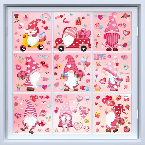 Vista 11 de AOWDIAO Calcomanías reutilizables de doble cara para ventana, duendes, tréboles, gnomos, monedas, decoración irlandesa festiva para ventanas