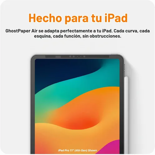 Vista 6 de GhostPaper Air Premium Protector de Pantalla Desmontable con Sensación de Papel para Escribir y Dibujar, Montaje de Nano Succión Air-ttach