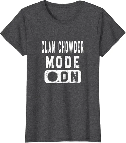 Vista 4 de Clam Chowder Mode On - Camiseta de broma de sopa de almejas, Negro