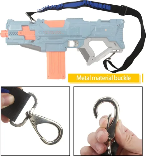 Vista 4 de Carrillera EKIND para munición de pistola de juguete, dardos, para pistolas Elite Nerf N-strike Blasters Hebilla de dos Piont azul