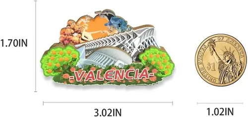Vista 3 de Imán para nevera con imán de España Valencia en 3D, para viajes, coleccionables, recuerdos, decoración hecha a mano2