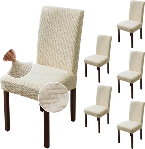 Vista 58 de Genina Fundas impermeables para sillas de comedor, cocina, fundas para sillas de comedor Parson (beige, 2 unidades)