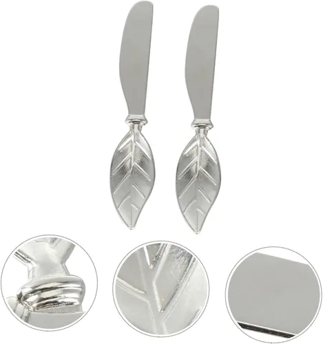 Vista 2 de BESTonZON Espátula de metal, 4 piezas, herramienta para el hogar, mantequilla para cuchillo, maní, utensilios prácticos, cuchillos de sándwich
