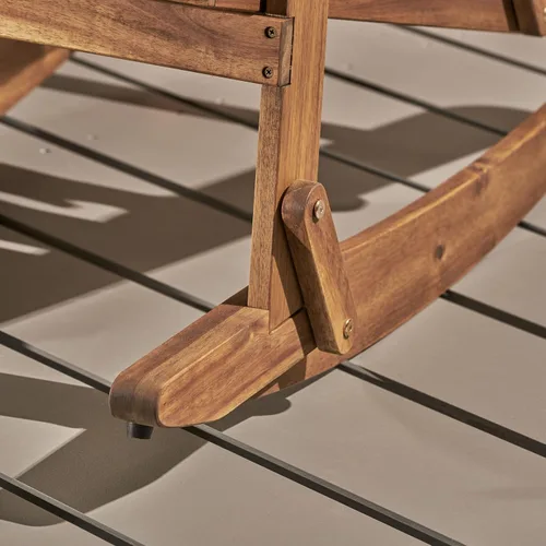 Vista 6 de Christopher Knight Home Vayne - Silla de madera de acacia para exteriores, mecedora Adirondack de listones Adirondack, asiento adicional