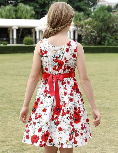 Vista 42 de Vestido de verano para niña, de algodón, con diseño floral