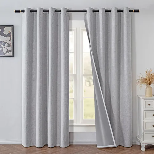 Vista 56 de IGEMAEVE Cortinas opacas de tamaño personalizado para dormitorio, 100 % opacas, 1 panel, aislamiento térmico, cortinas de oscurecimiento