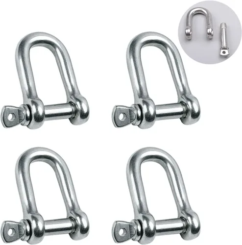 Vista 9 de Grillete en forma de D de acero inoxidable 304 5/32", 1/4", 5/16", 3/8", 9/16", para cadenas, cable de alambre, elevación, camping al aire libre