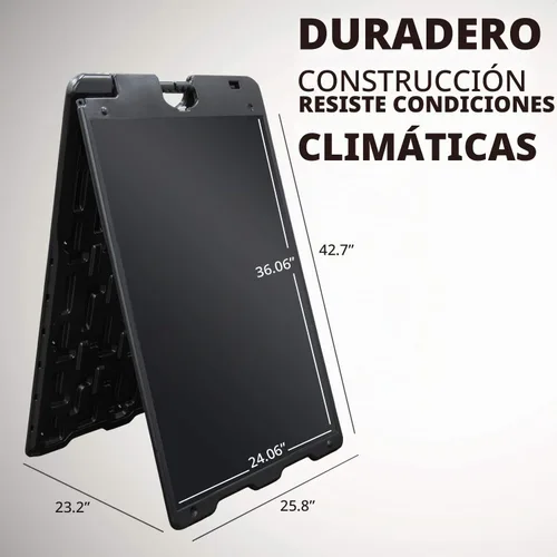 Vista 4 de Jumbl Letrero sándwich con marco en A para exteriores, superficie de visualización de 24 x 36 pulgadas, con protector de letrero de PVC y agujeros