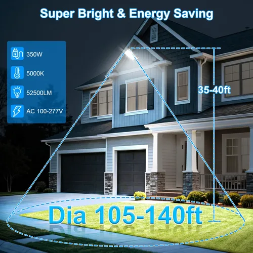 Vista 6 de Soporte de muñón de luz de estacionamiento LED 350W 52500LM