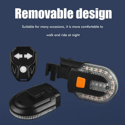 Vista 7 de LED Bicycle Rear Light, Bike Turn Signals with Wireless Remote Control, USB Charging, Bicycle Rear Light, Turn Signal Indicators for Safe Night