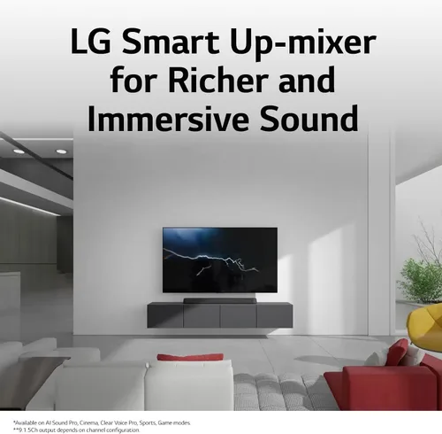 Vista 8 de LG Barra de sonido Eclair SE6S de 3.0 canales todo en uno con Dolby Atmos