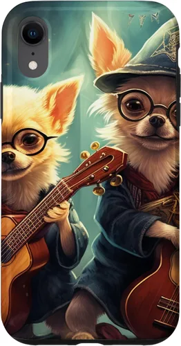 Vista 24 de iPhone 16 Chihuahua Mago Guitarristas, Chihuahua Dog, Estuche Guitarrista Mágico