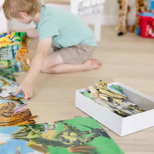 Vista 9 de Melissa & Doug Land of Dinosaurs - Rompecabezas, diseño de dinosaurios, (48 piezas, 4 pies de largo)