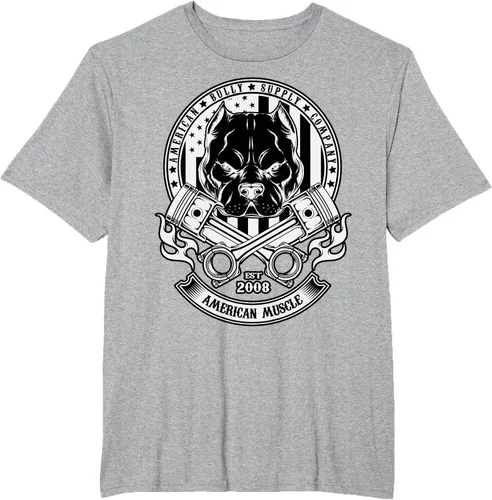 Vista 30 de American Muscle - Camiseta de cabeza dura Pit Bull American Bully, Negro, S