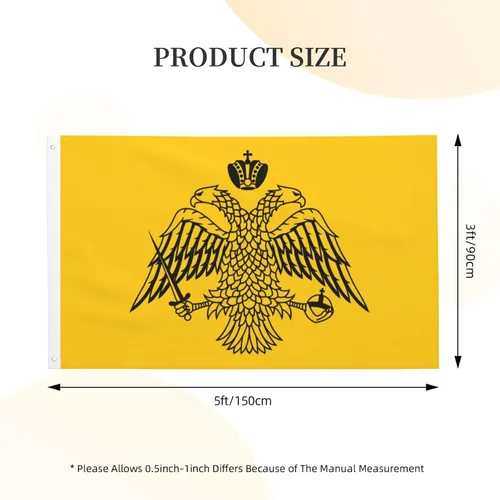 Vista 8 de Bandera de doble cara de la iglesia ortodoxa griega de 3 x 5 pies, bandera de decoración al aire libre, bandera ligera para fiestas en el hogar