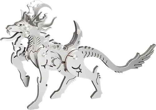 Vista 24 de Kits de modelo de metal 3D, rompecabezas de metal 3D de lobo mecánico, serie de animales de acero DIY, rompecabezas simples 3D, decoración