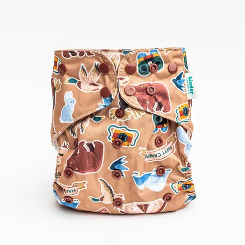 Vista 5 de Big Adventure Kinder - Juego de 5 pañales de tela reutilizables para bebé, estilo de bolsillo, jersey atlético que absorbe la humedad, insertos