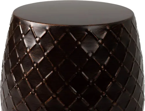 Vista 4 de Balkene Home La mesa de taburete de metal Braga es una verdadera pieza multifuncional, que sirve como taburete, mesa ocasional, maceta o contenedor