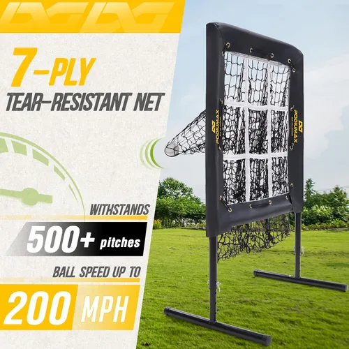 Vista 4 de PodiuMax Baseball Pitching Net, 9 Hole Pitching Net with Strike Zone, 5 Adjustable Heights Baseball Throwing Net for All Ages, Heavey Duty Solo