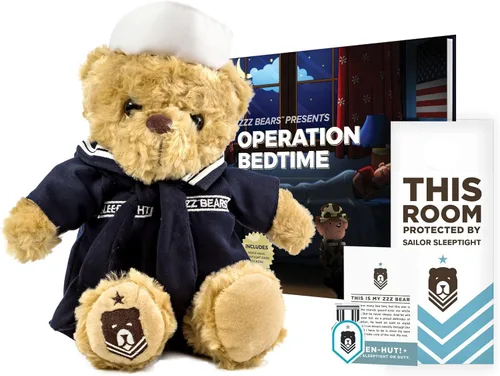 Vista 11 de ZZZ Bears Airman Sleeptight Air Force - Oso de peluche con libro de cuentos y sistema de sueño, regalo reconfortante para niños de la Fuerza Aérea