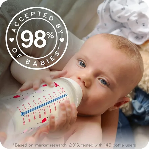 Vista 5 de NUK Disney - Conjunto de chupón y botella de flujo suave para recién nacido, 0+ meses, de Minnie Mouse