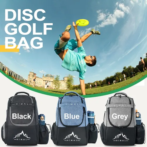 Vista 8 de HIMAL HIMAL Disc Golf Bag, 22+ Discs Lightweight Backpack Durable Disc Golf Backpack, Large Capacity, Multiple Storage Pockets, Padded Straps