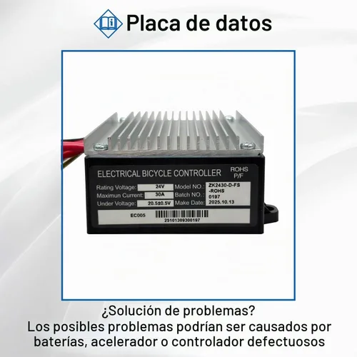 Vista 6 de AlveyTech Controlador ZK2430-D-FS-ROHS de 24 voltios para la moto Razor MX350 Dirt Rocket (versiones 33-36) - Módulo de control de velocidad