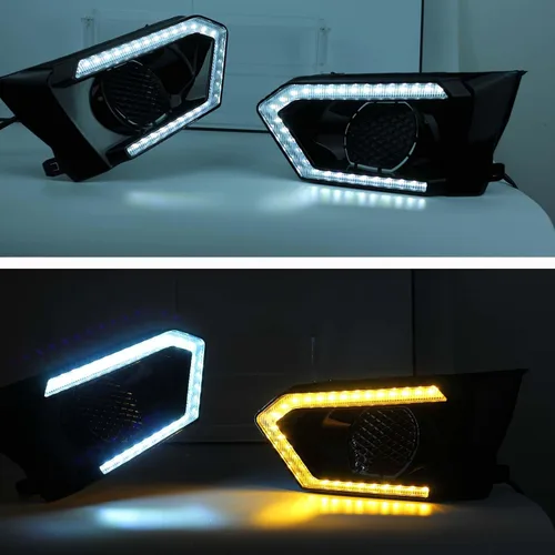 Vista 5 de Luz antiniebla delantera LED Switchback blanca/ámbar con luz diurna, función de intermitente LED para Nissan Altima 2019-2022 S SR SV SL Platinum