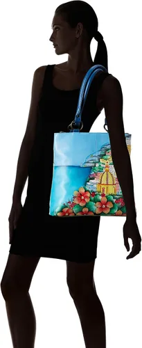 Vista 6 de Anna by Anuschka Comprador clásico grande de cuero genuino para mujer Obra de arte original pintada a mano